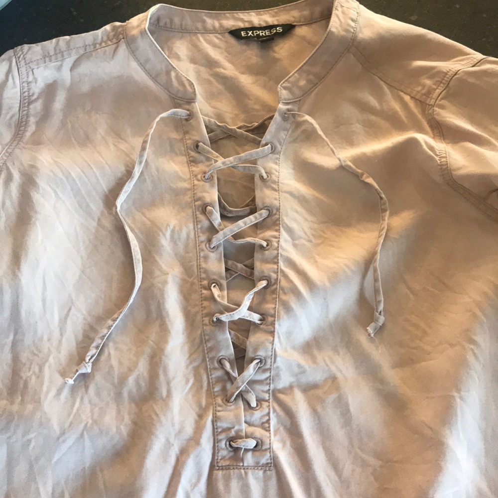 Cute pink tie up top from express